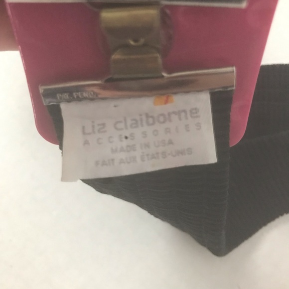 Hot Pink and Black Stretch Belt Liz Claiborne - Picture 4 of 10